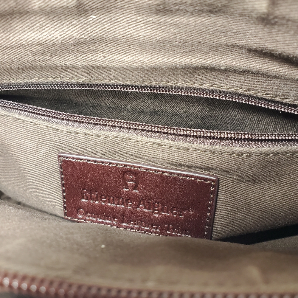 Pre Loved Etienne Aigner Brown Leather/Fabric Hand Held Purse - Picture 8 of 16